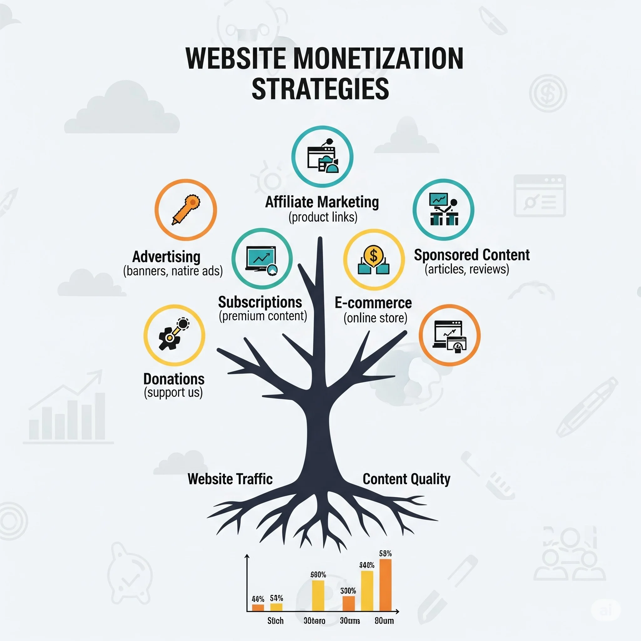 Website Monetization Strategies Infographic