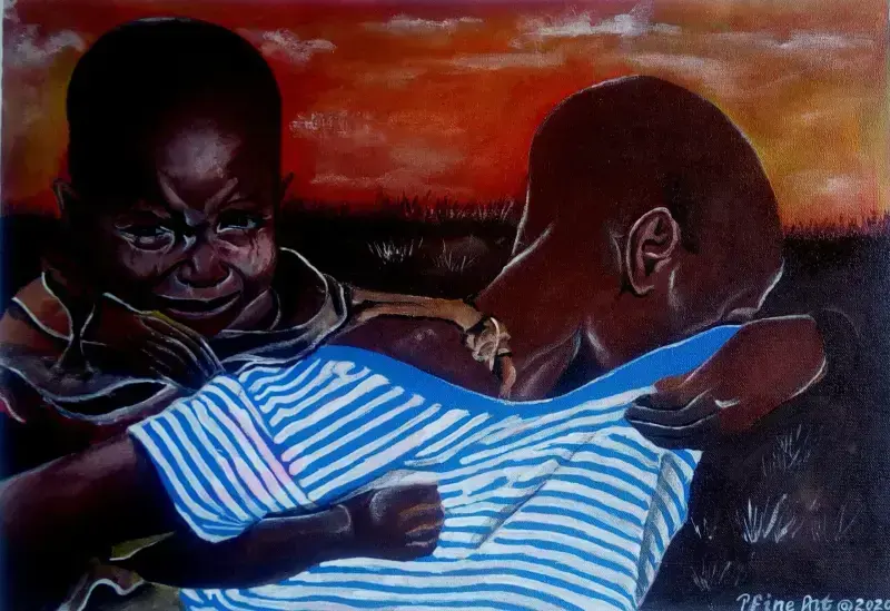 Children-in-Despair-African-Art-acrylic-art-scaled-1